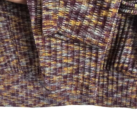 Womens SM Brown Purple Knit Cold Shoulder Y2K Retro Whimsigoth Sweater Top - Picture 6 of 11